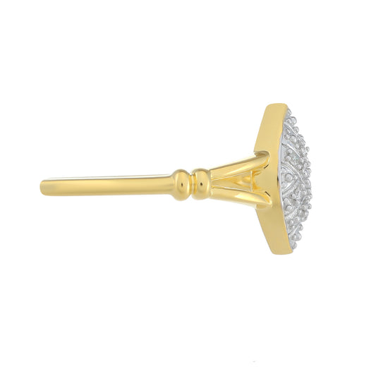 Goldplattierter Silberring mit weißem Diamant