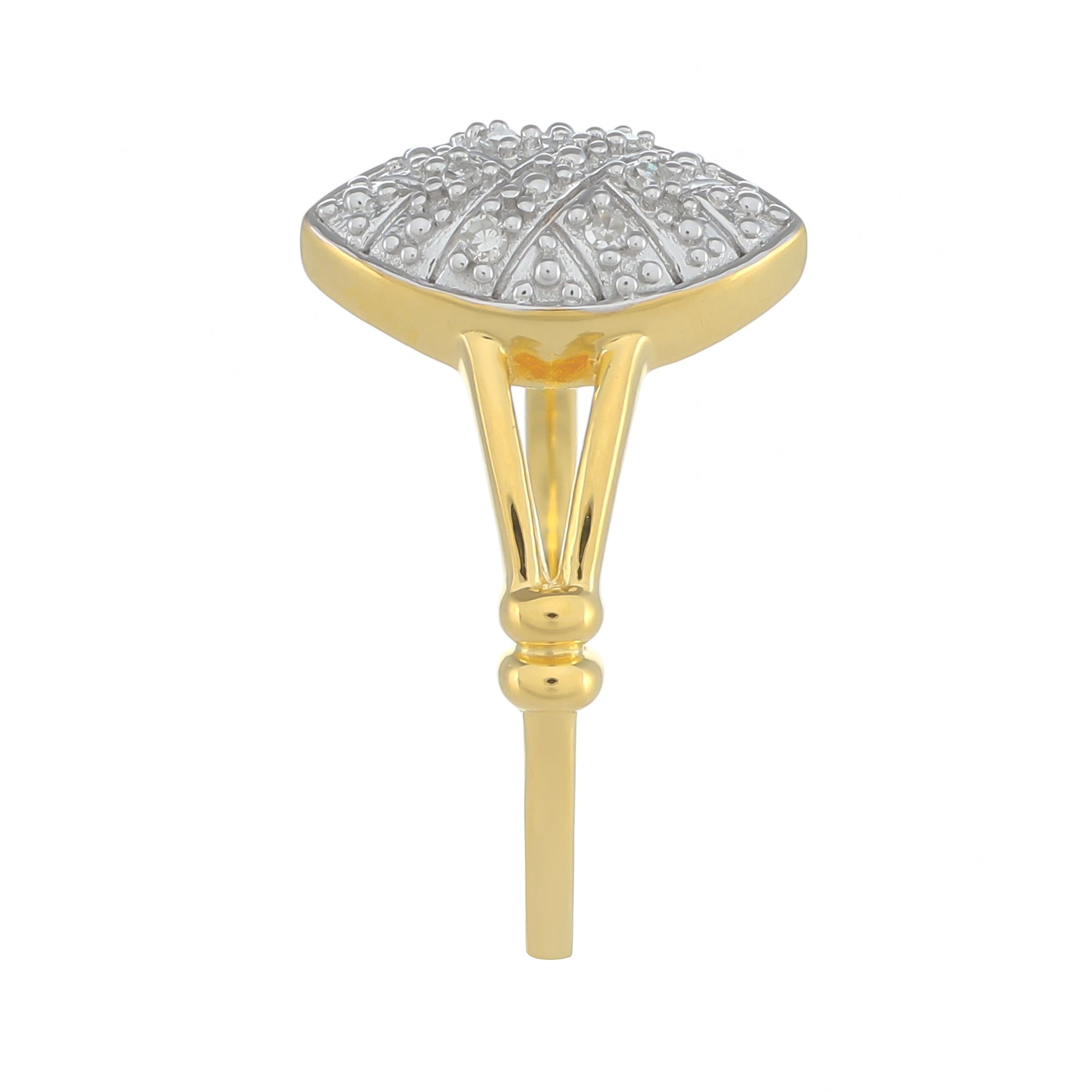 Goldplattierter Silberring mit weißem Diamant 3 
