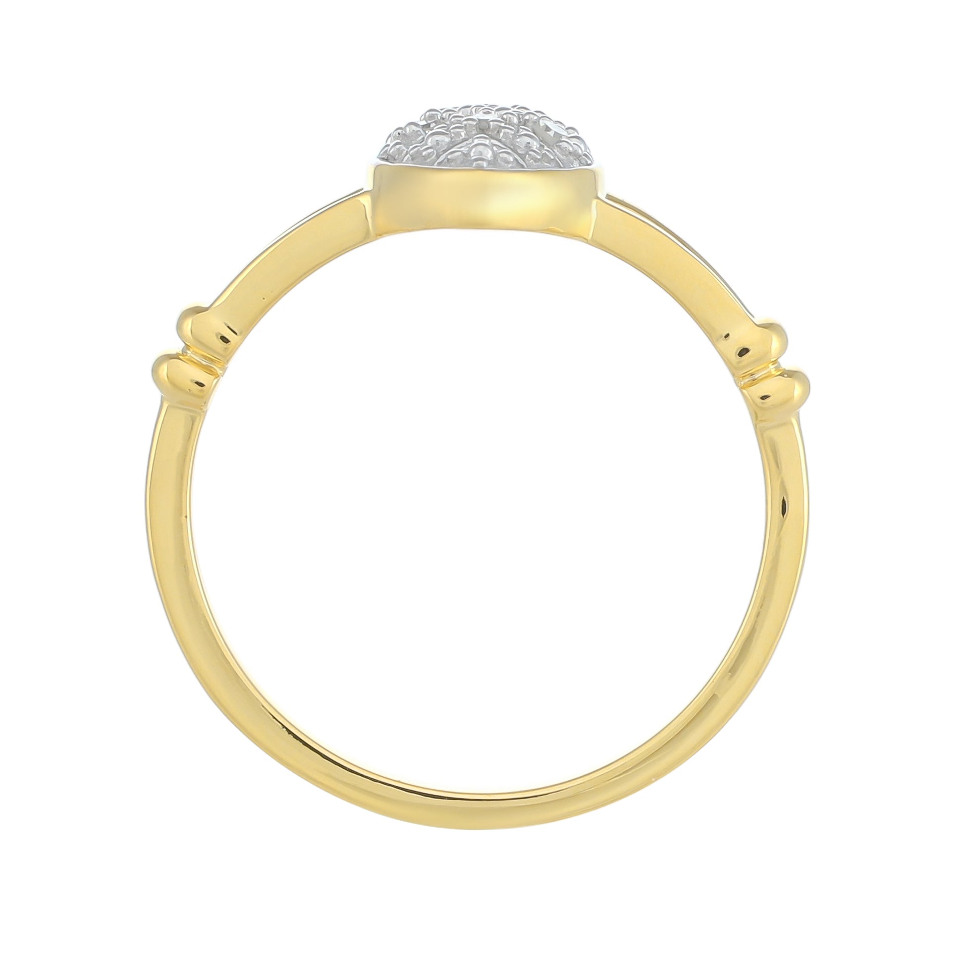 Goldplattierter Silberring mit weißem Diamant 4 