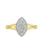 Goldplattierter Silberring mit weißem Diamant