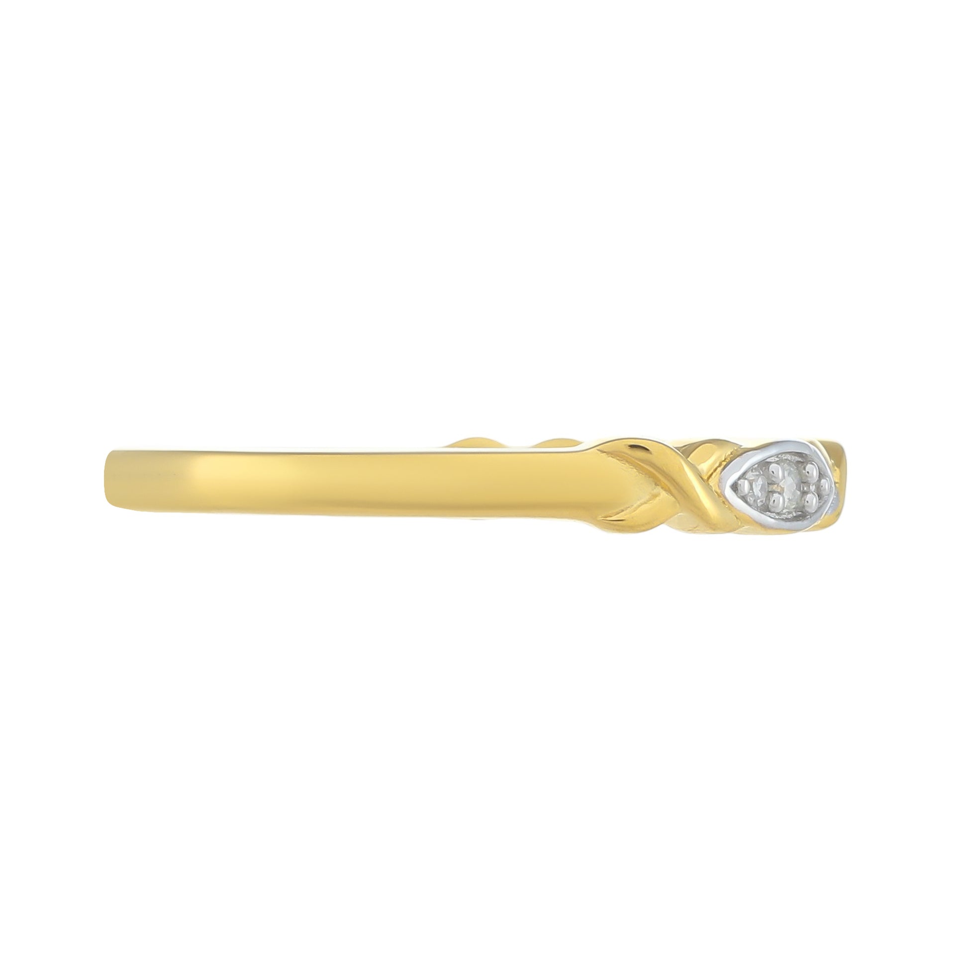 Goldplattierter Silberring mit weißem Diamant 2 