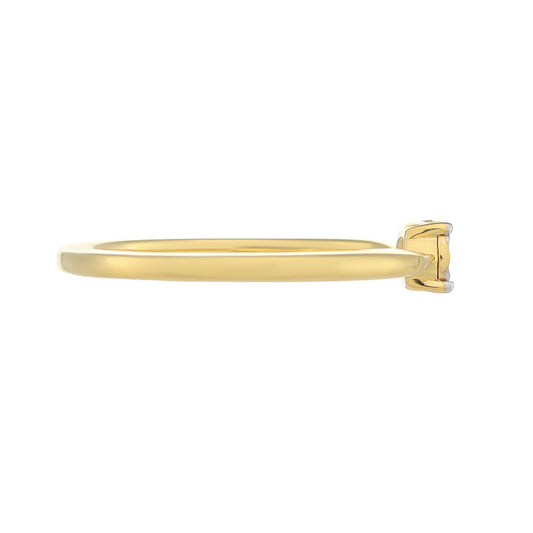 Goldplattierter Silberring mit weißem Diamant