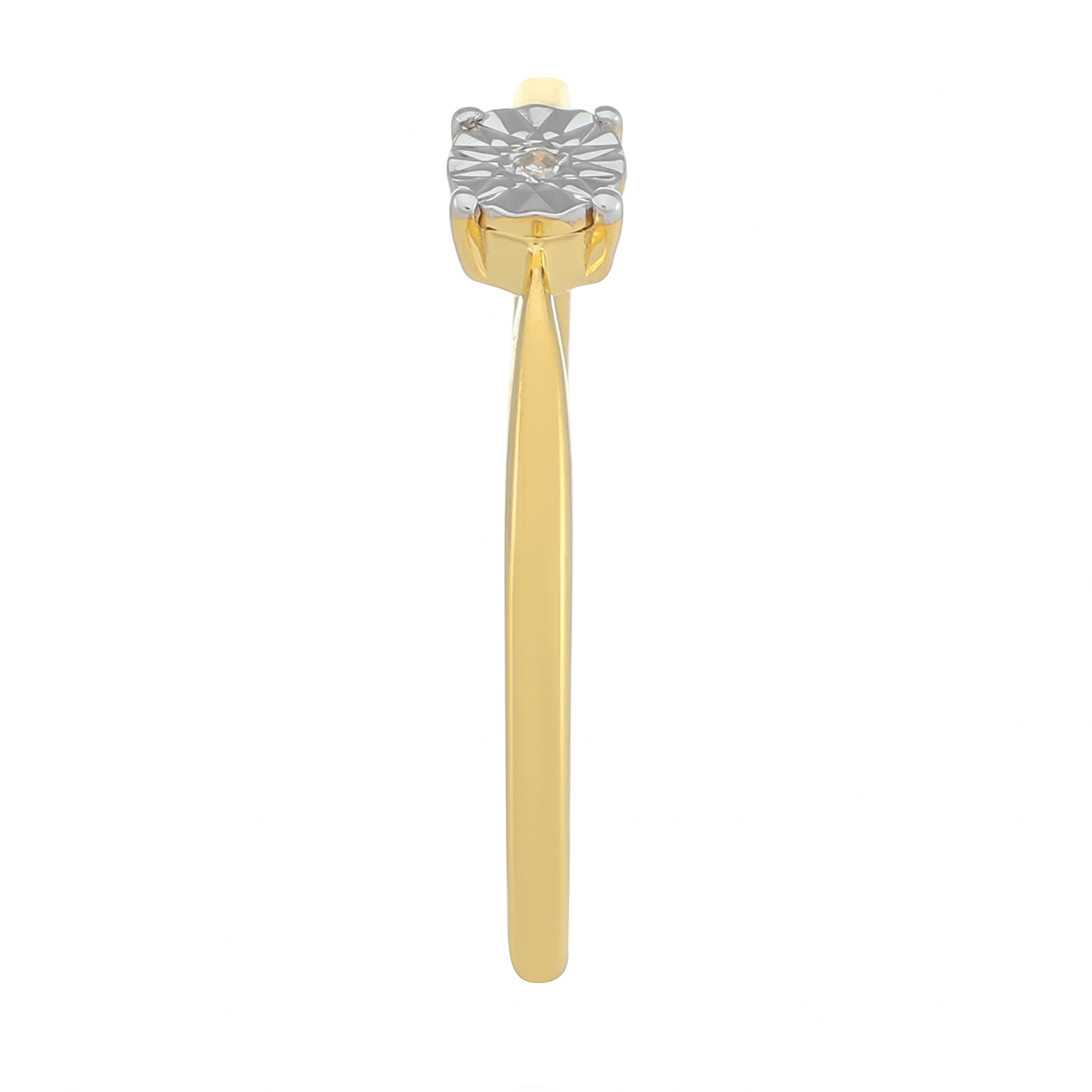 Goldplattierter Silberring mit weißem Diamant 3 