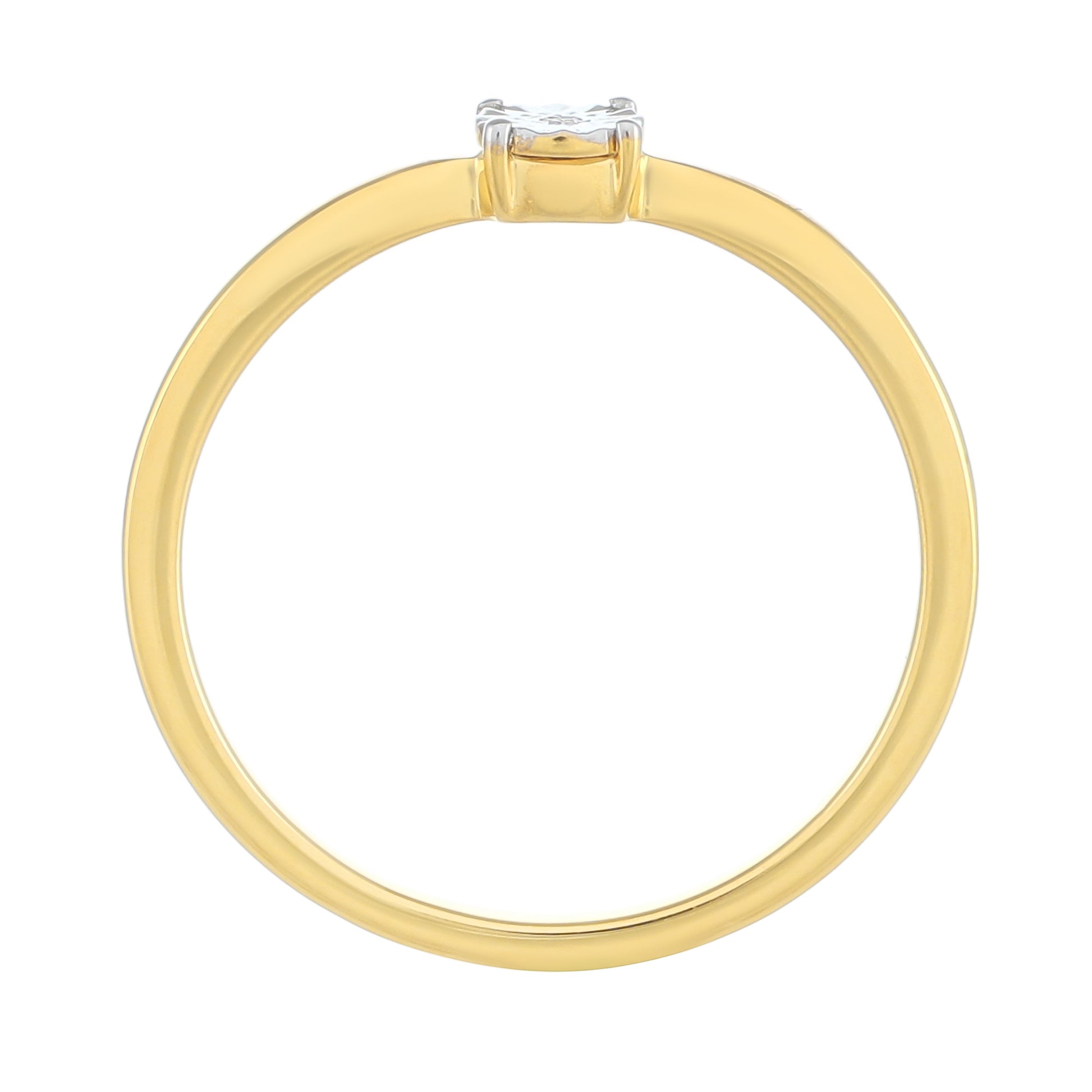 Goldplattierter Silberring mit weißem Diamant 4 