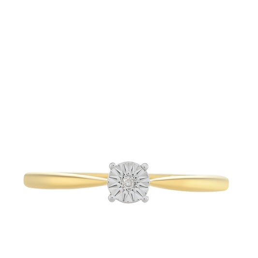 Goldplattierter Silberring mit weißem Diamant