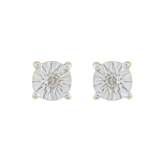 Goldplattierte Silberohrringe mit weißem Diamant
