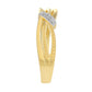 Goldplattierter Silberring mit weißem Diamant