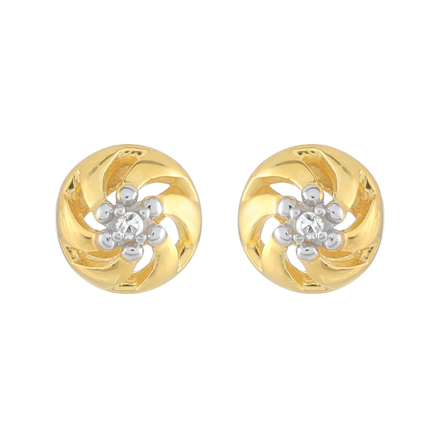 Goldplattierte Silberohrringe mit weißem Diamant