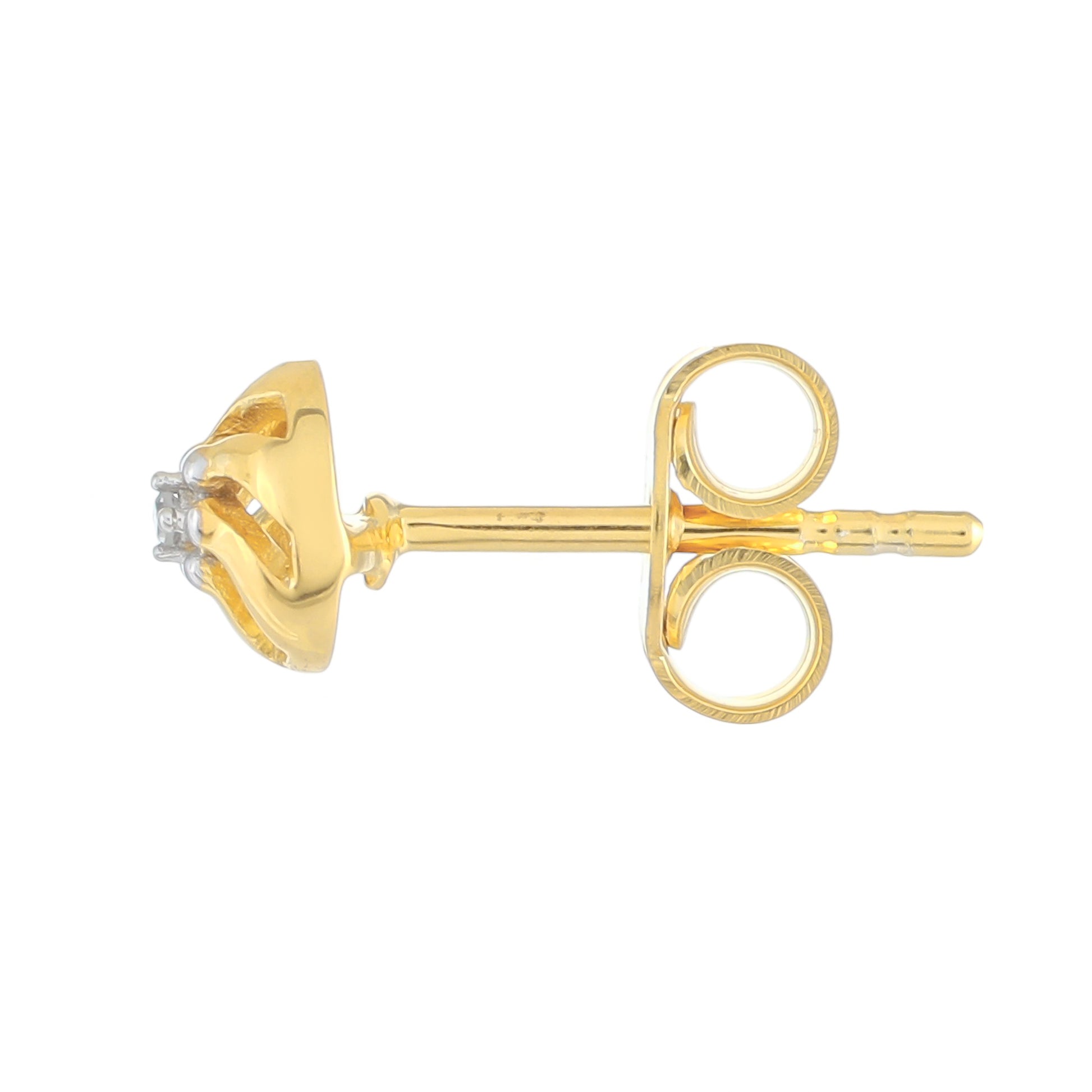 Goldplattierte Silberohrringe mit weißem Diamant 2 