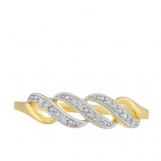 Goldplattierter Silberring mit weißem Diamant