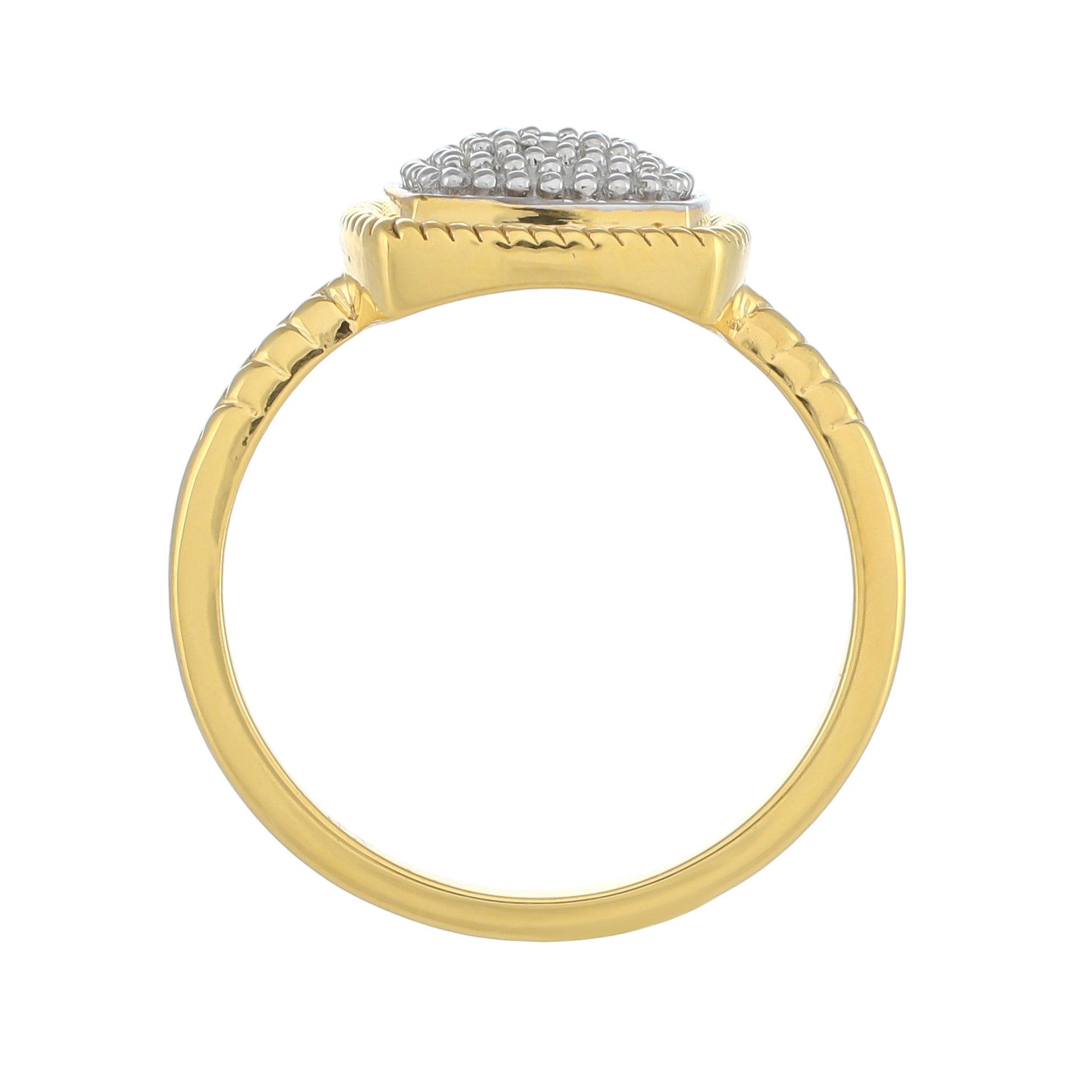 Goldplattierter Silberring mit weißem Diamant 4 