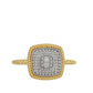 Goldplattierter Silberring mit weißem Diamant