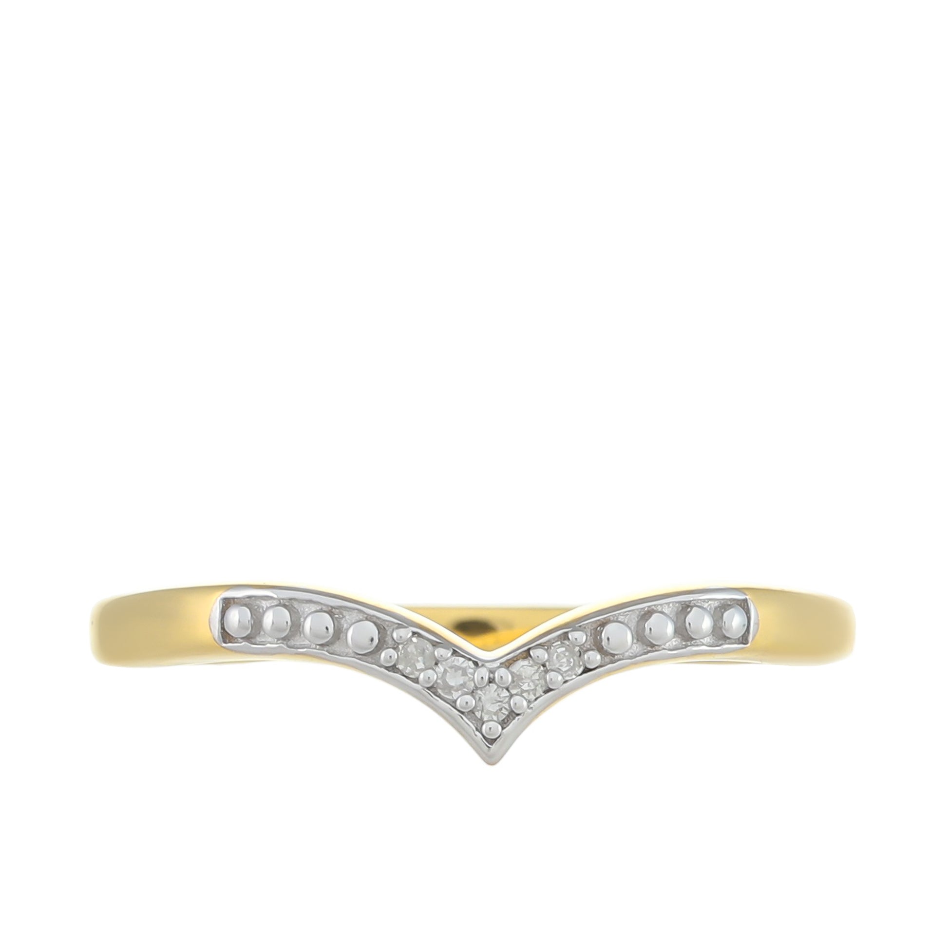 Goldplattierter Silberring mit weißem Diamant 1 