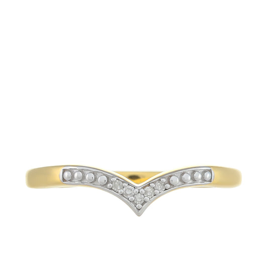 Goldplattierter Silberring mit weißem Diamant