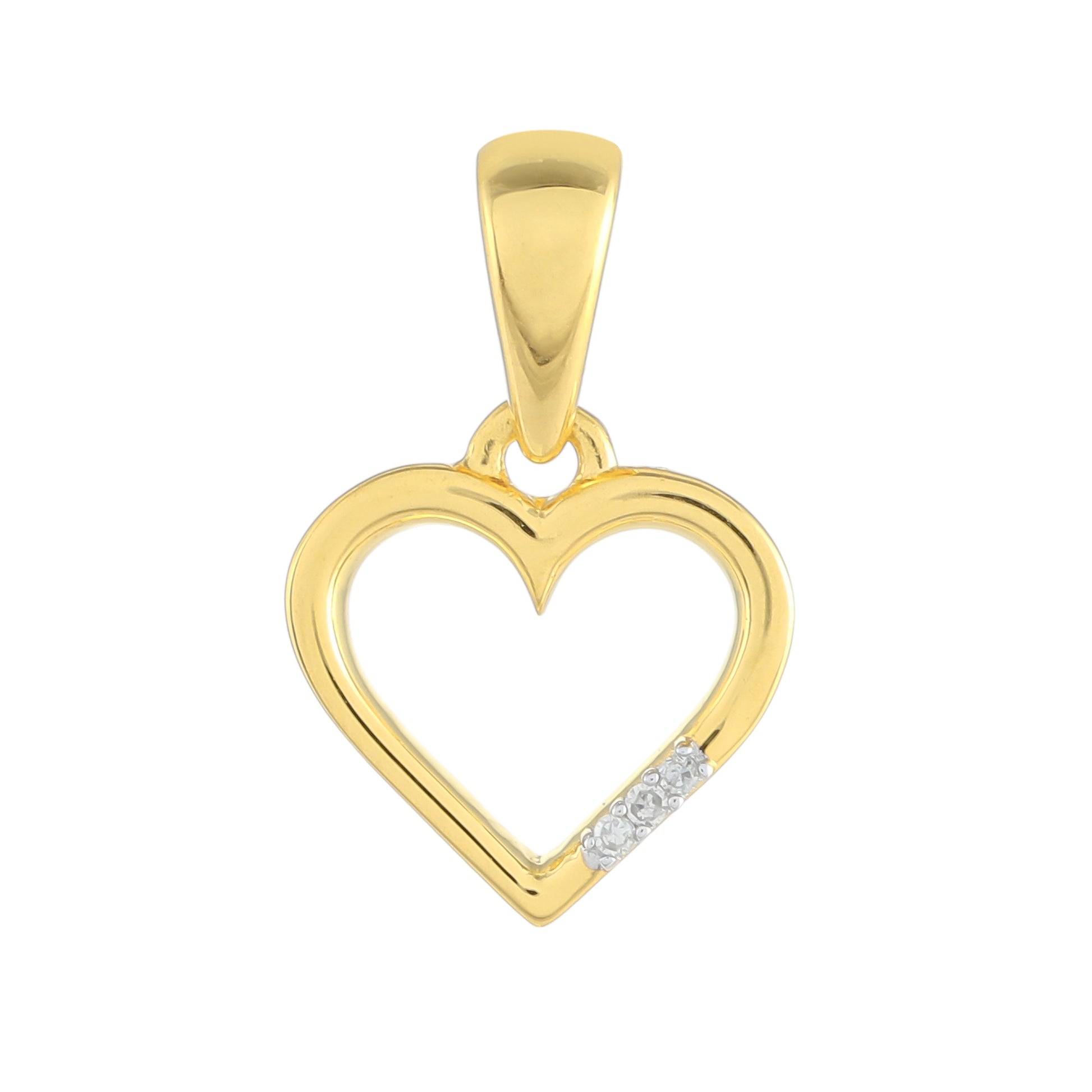 Goldplattierter Silberanhänger mit weißem Diamant 1 