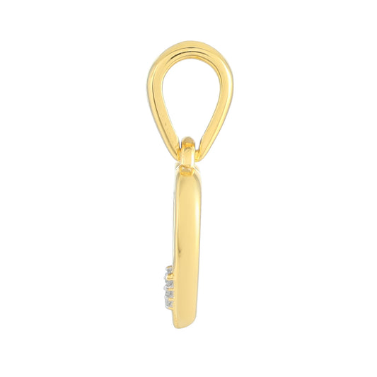 Goldplattierter Silberanhänger mit weißem Diamant
