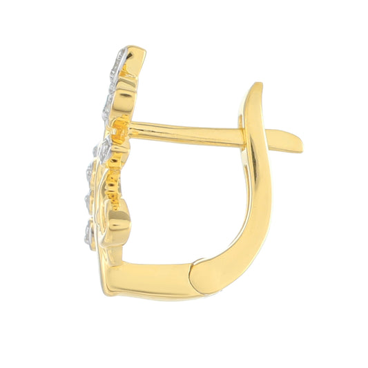 Goldplattierte Silberohrringe mit weißem Diamant