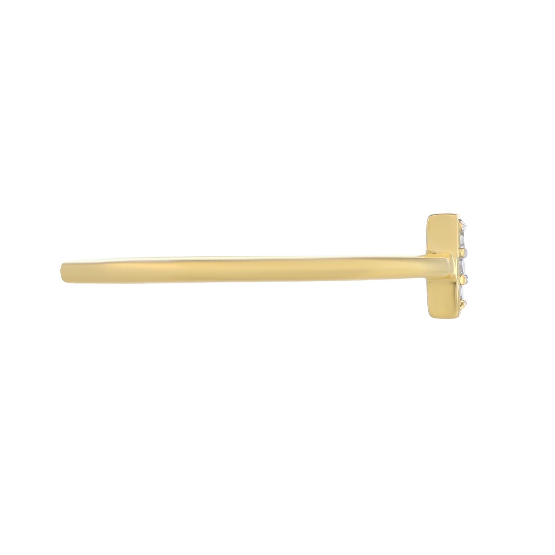 Goldplattierter Silberring mit weißem Diamant 2 