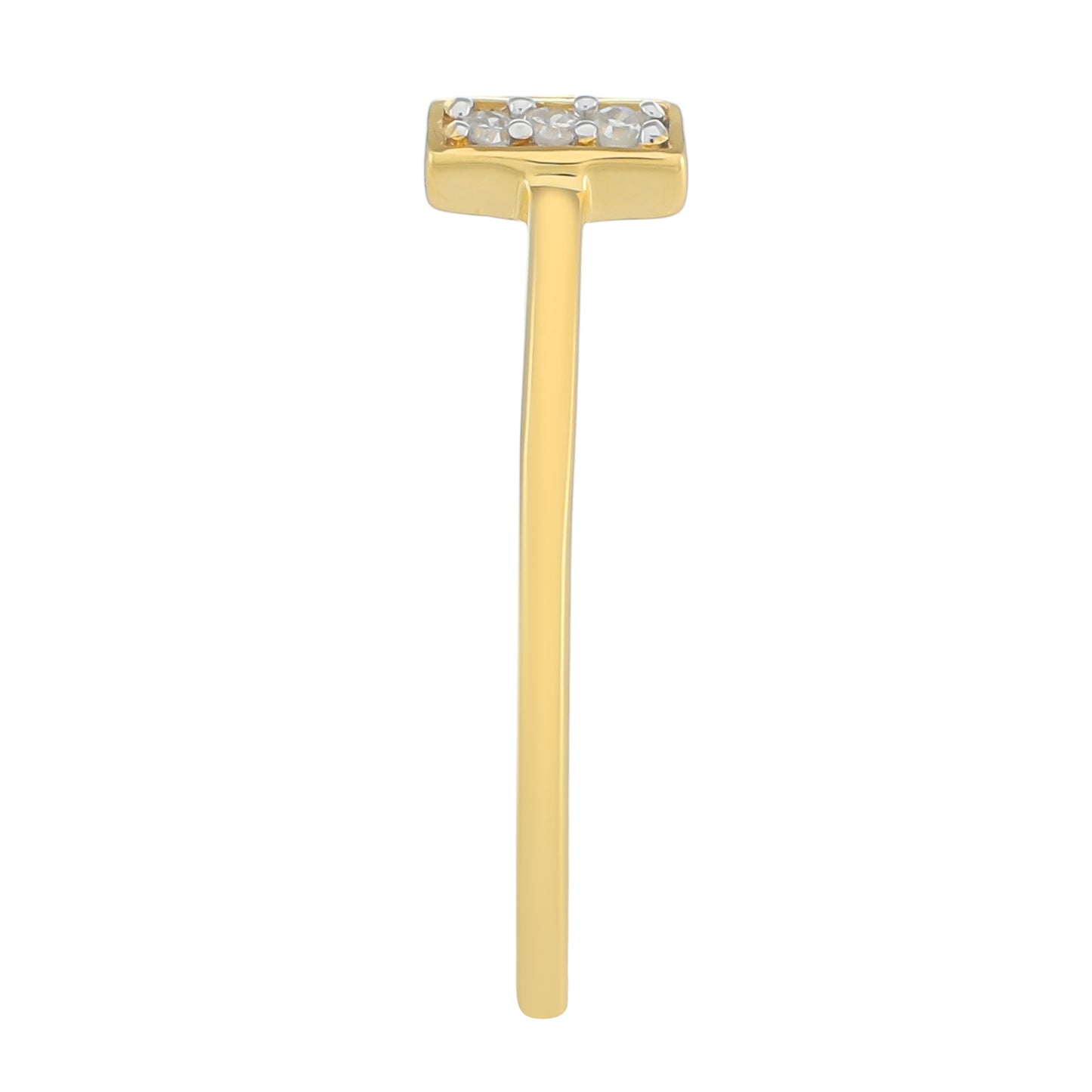Goldplattierter Silberring mit weißem Diamant