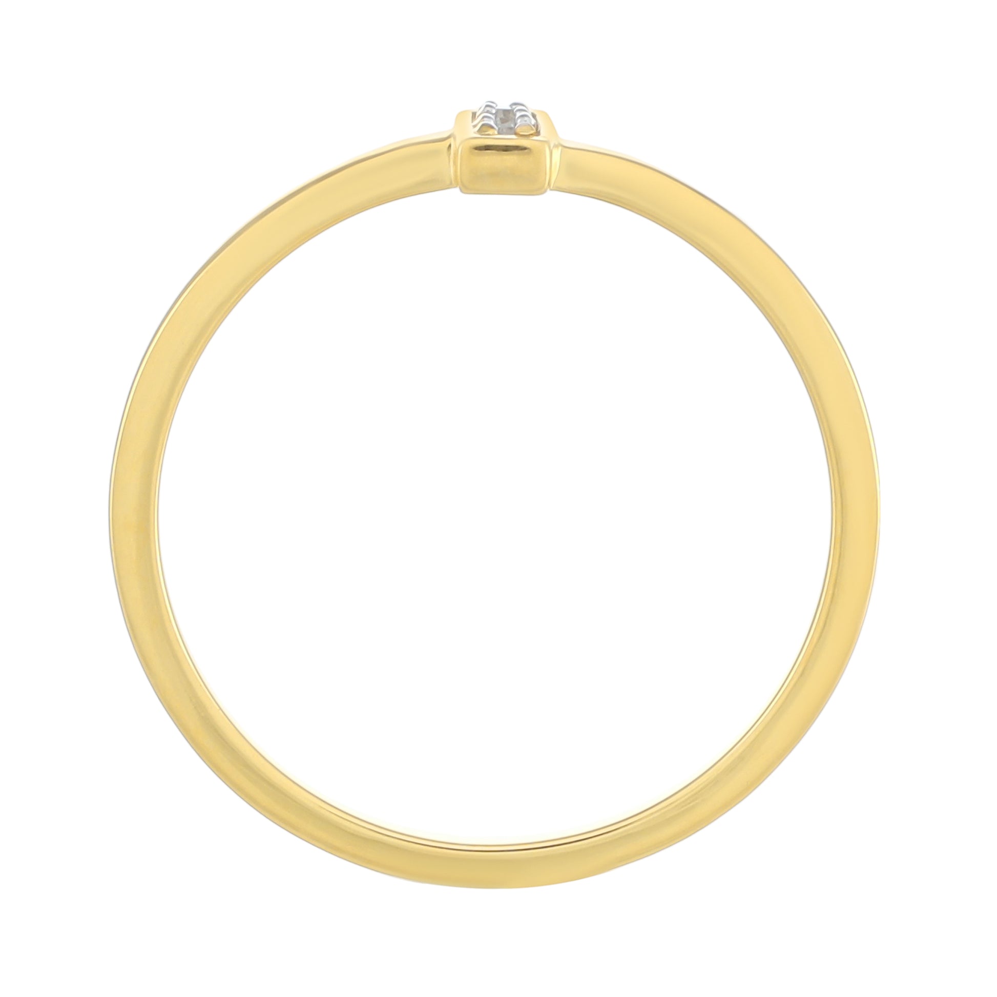 Goldplattierter Silberring mit weißem Diamant 4 