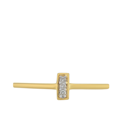 Goldplattierter Silberring mit weißem Diamant