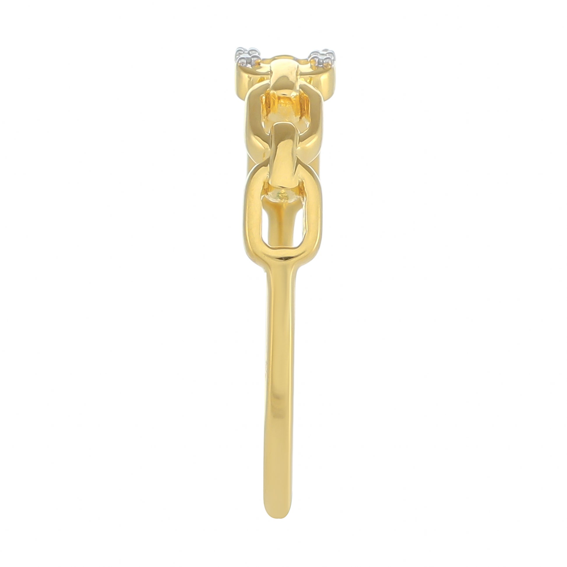Goldplattierter Silberring mit weißem Diamant 2 