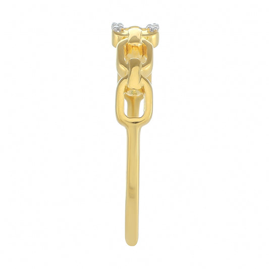 Goldplattierter Silberring mit weißem Diamant