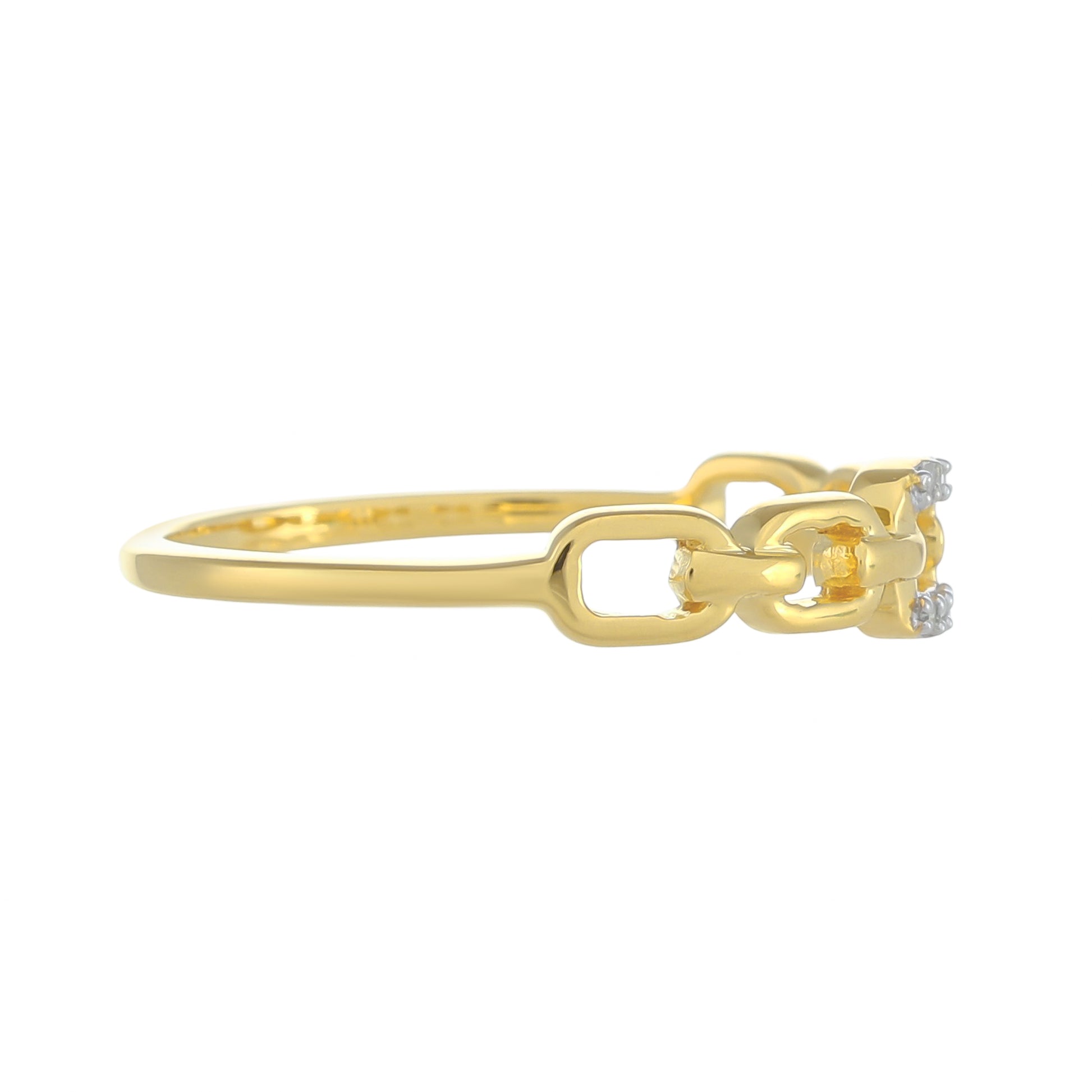 Goldplattierter Silberring mit weißem Diamant 4 