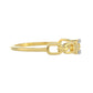 Goldplattierter Silberring mit weißem Diamant