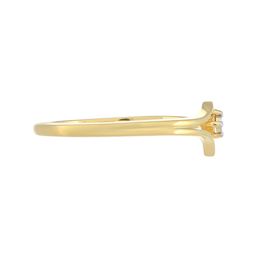 Goldplattierter Silberring mit weißem Diamant