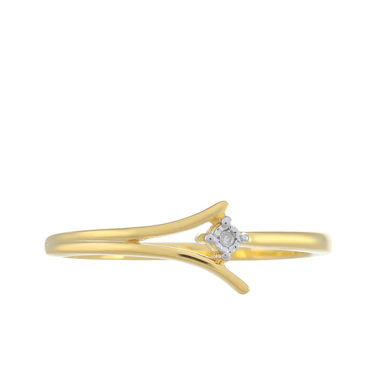 Goldplattierter Silberring mit weißem Diamant
