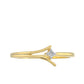 Goldplattierter Silberring mit weißem Diamant