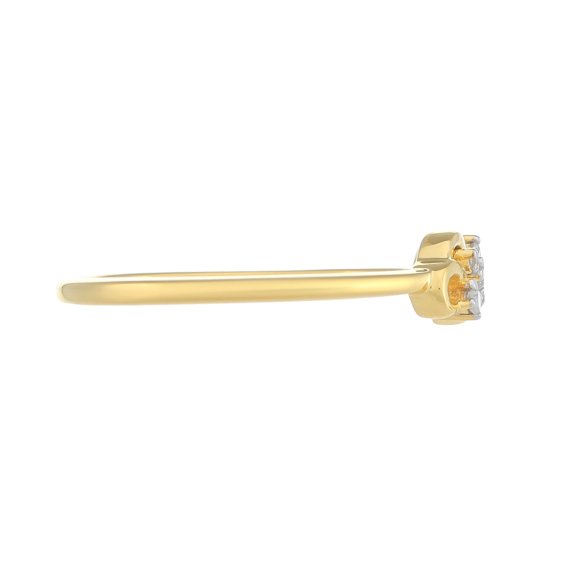 Goldplattierter Silberring mit weißem Diamant 2 
