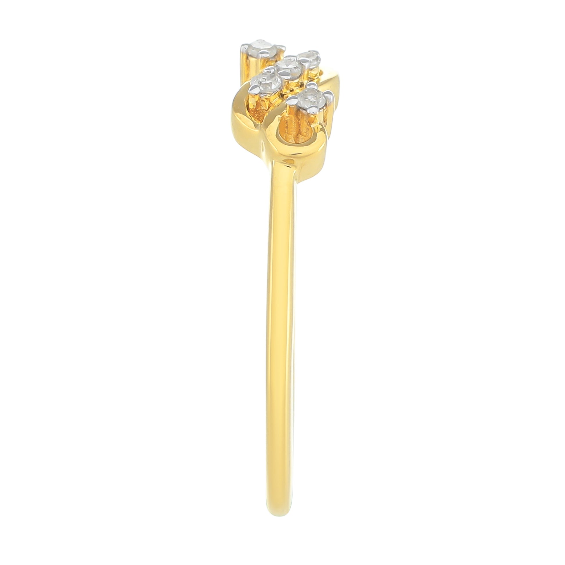 Goldplattierter Silberring mit weißem Diamant 3 