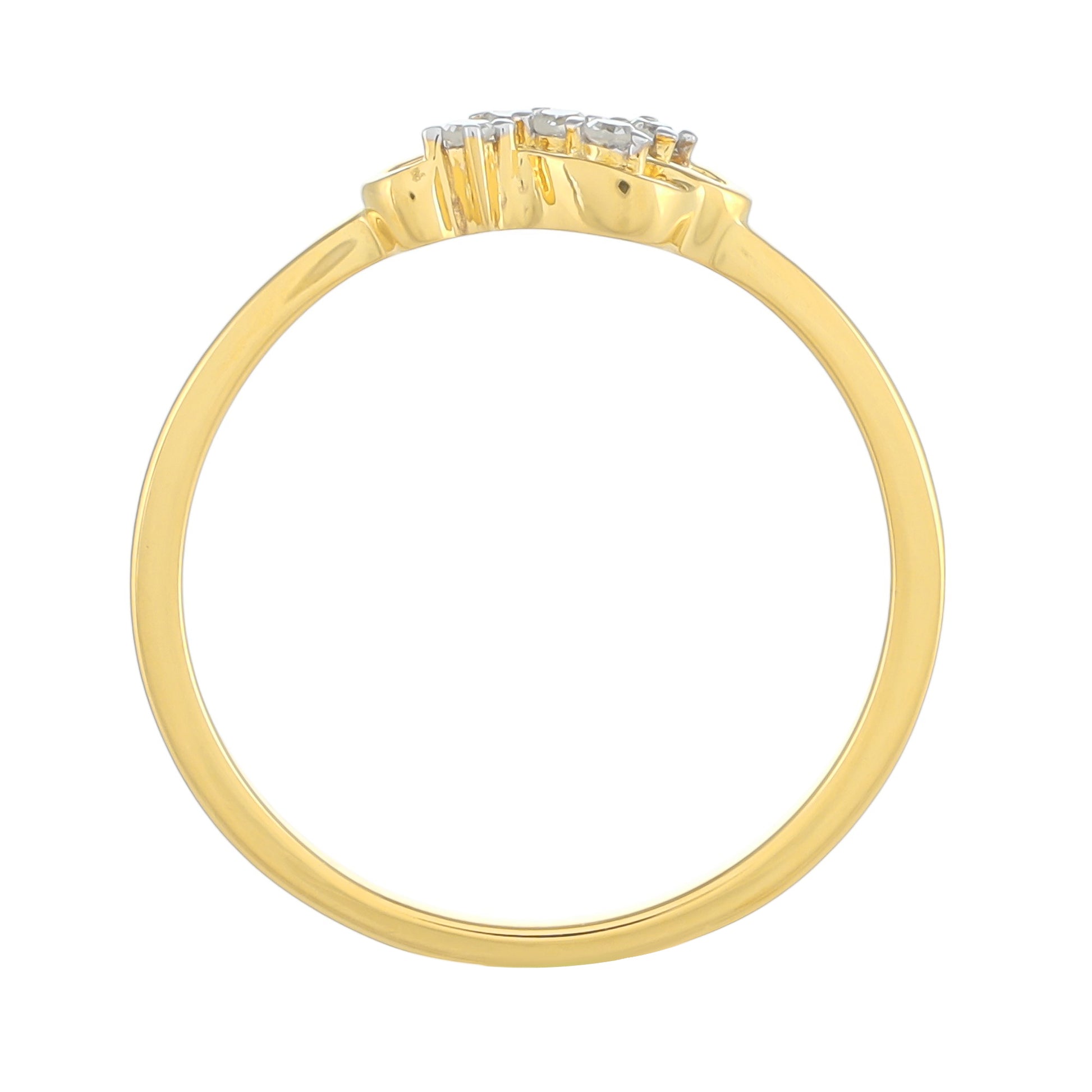 Goldplattierter Silberring mit weißem Diamant 4 