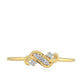 Goldplattierter Silberring mit weißem Diamant