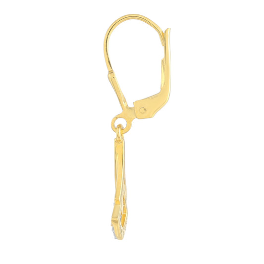 Goldplattierte Silberohrringe mit weißem Diamant