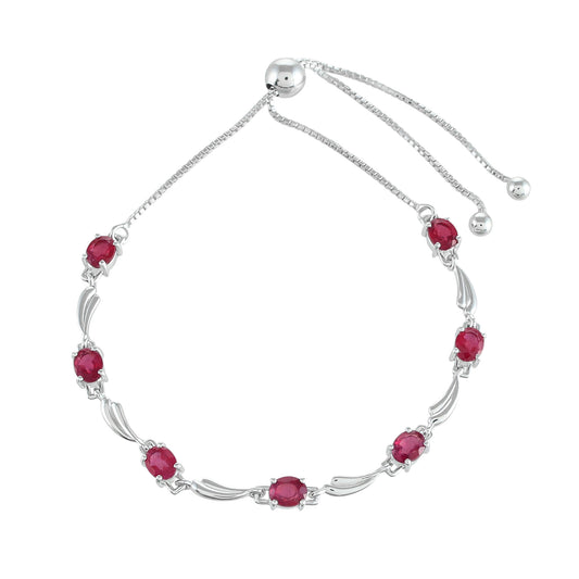 Silberarmband mit Thai Rubin