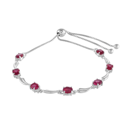 Silberarmband mit Thai Rubin