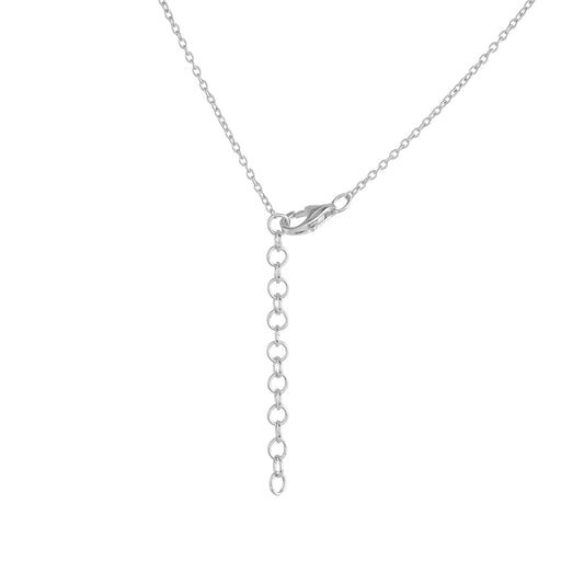 Silberhalskette mit Thai Rubin und weißem Topas