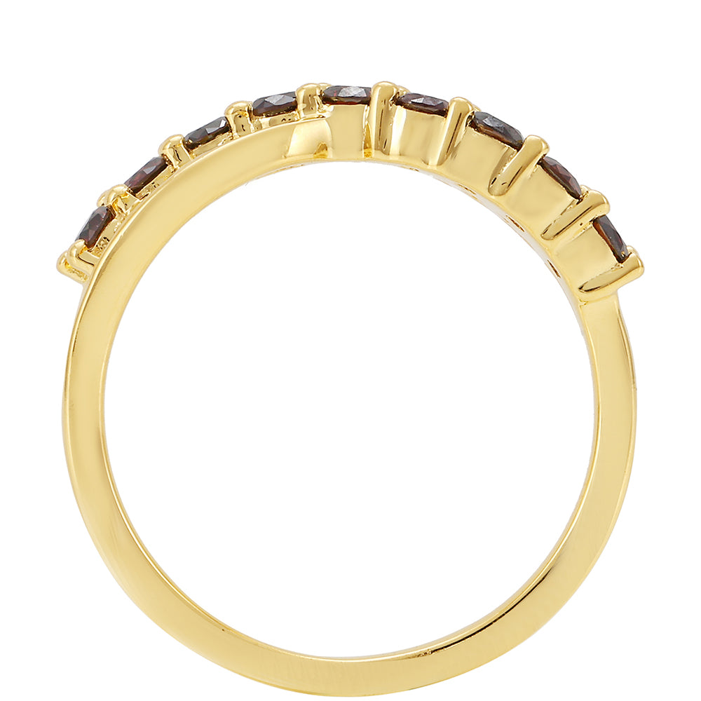 Goldplattierter Silberring mit rotem Diamant 4 