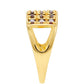 Goldplattierter Silberring mit rotem Diamant