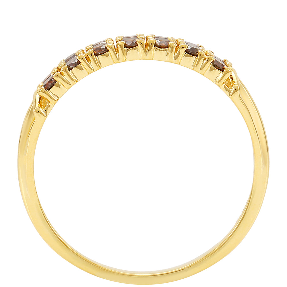 Goldplattierter Silberring mit rotem Diamant