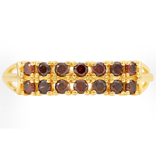 Goldplattierter Silberring mit rotem Diamant