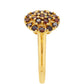 Goldplattierter Silberring mit rotem Diamant