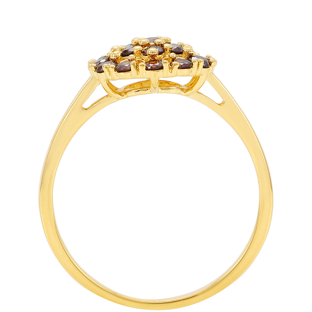Goldplattierter Silberring mit rotem Diamant 4 