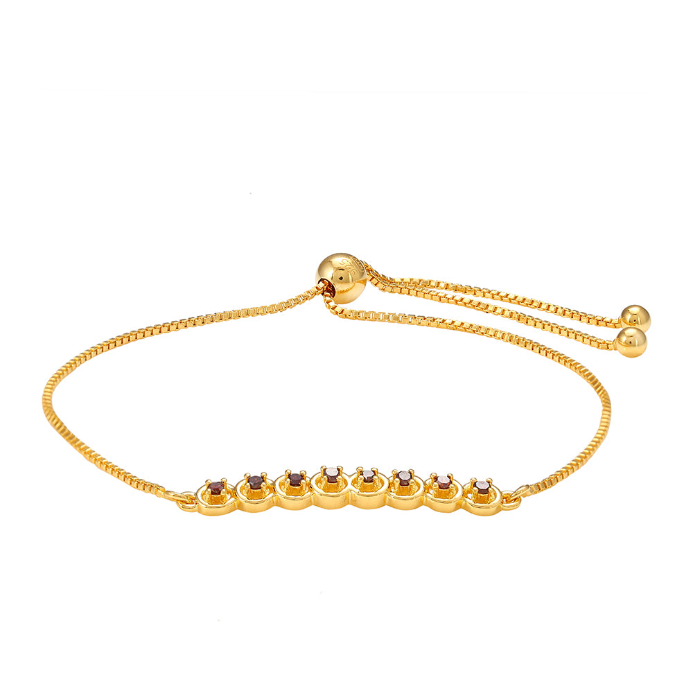 Goldplattiertes Silberarmband mit rotem Diamant 2 