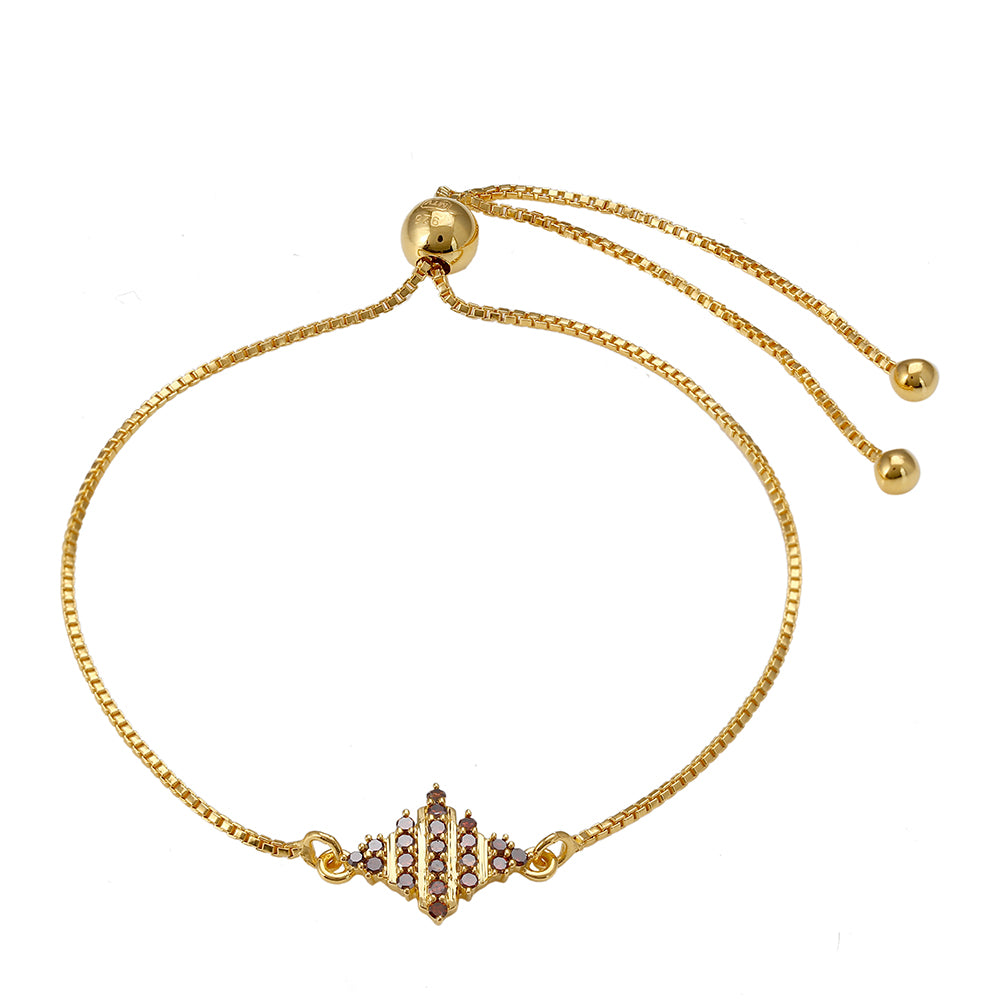 Goldplattiertes Silberarmband mit rotem Diamant 1 
