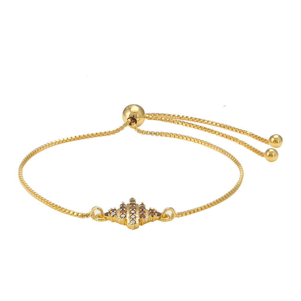 Goldplattiertes Silberarmband mit rotem Diamant 2 