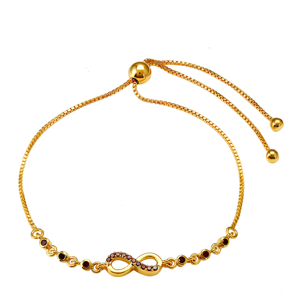 Goldplattiertes Silberarmband mit rotem Diamant 1 